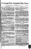 Kentish Weekly Post or Canterbury Journal Saturday 25 January 1755 Page 1