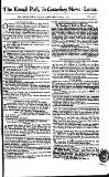 Kentish Weekly Post or Canterbury Journal Saturday 03 May 1755 Page 1