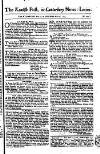 Kentish Weekly Post or Canterbury Journal Saturday 24 May 1755 Page 1