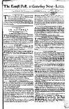 Kentish Weekly Post or Canterbury Journal Saturday 03 January 1756 Page 1