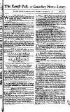 Kentish Weekly Post or Canterbury Journal Wednesday 29 September 1756 Page 1