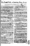 Kentish Weekly Post or Canterbury Journal Saturday 01 January 1757 Page 1