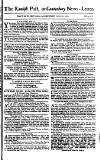 Kentish Weekly Post or Canterbury Journal Saturday 16 April 1757 Page 1