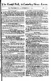Kentish Weekly Post or Canterbury Journal Saturday 07 May 1757 Page 1
