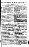 Kentish Weekly Post or Canterbury Journal Wednesday 06 July 1757 Page 1