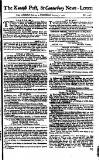 Kentish Weekly Post or Canterbury Journal Wednesday 03 August 1757 Page 1