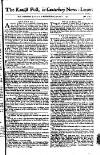 Kentish Weekly Post or Canterbury Journal Wednesday 11 January 1758 Page 1