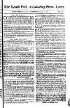 Kentish Weekly Post or Canterbury Journal Saturday 14 January 1758 Page 1
