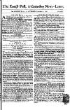 Kentish Weekly Post or Canterbury Journal Wednesday 25 January 1758 Page 1