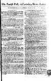 Kentish Weekly Post or Canterbury Journal Saturday 18 February 1758 Page 1