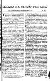Kentish Weekly Post or Canterbury Journal Saturday 11 March 1758 Page 1