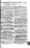 Kentish Weekly Post or Canterbury Journal Saturday 29 April 1758 Page 1