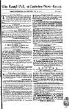 Kentish Weekly Post or Canterbury Journal Saturday 13 May 1758 Page 1