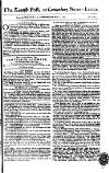 Kentish Weekly Post or Canterbury Journal Wednesday 17 May 1758 Page 1