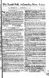 Kentish Weekly Post or Canterbury Journal Saturday 20 May 1758 Page 1