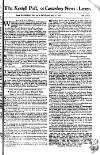 Kentish Weekly Post or Canterbury Journal Saturday 27 May 1758 Page 1