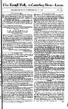 Kentish Weekly Post or Canterbury Journal Wednesday 31 May 1758 Page 1