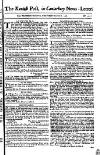 Kentish Weekly Post or Canterbury Journal Saturday 26 August 1758 Page 1