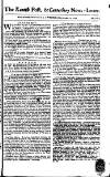 Kentish Weekly Post or Canterbury Journal Wednesday 13 September 1758 Page 1