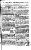 Kentish Weekly Post or Canterbury Journal Wednesday 20 September 1758 Page 1