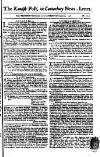 Kentish Weekly Post or Canterbury Journal Saturday 23 September 1758 Page 1