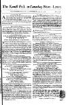 Kentish Weekly Post or Canterbury Journal Saturday 14 October 1758 Page 1