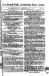 Kentish Weekly Post or Canterbury Journal Saturday 28 October 1758 Page 1