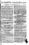 Kentish Weekly Post or Canterbury Journal Saturday 11 November 1758 Page 1