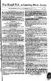 Kentish Weekly Post or Canterbury Journal Saturday 18 November 1758 Page 1