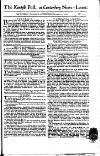Kentish Weekly Post or Canterbury Journal Wednesday 20 December 1758 Page 1