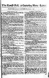 Kentish Weekly Post or Canterbury Journal Wednesday 31 January 1759 Page 1