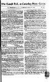 Kentish Weekly Post or Canterbury Journal Saturday 24 February 1759 Page 1