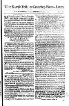 Kentish Weekly Post or Canterbury Journal Saturday 12 January 1760 Page 1