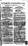 Kentish Weekly Post or Canterbury Journal Saturday 26 April 1760 Page 1