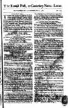 Kentish Weekly Post or Canterbury Journal Saturday 17 May 1760 Page 1