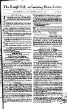 Kentish Weekly Post or Canterbury Journal Wednesday 20 August 1760 Page 1