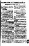 Kentish Weekly Post or Canterbury Journal Wednesday 11 February 1761 Page 1