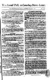 Kentish Weekly Post or Canterbury Journal Saturday 03 October 1761 Page 1