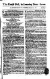 Kentish Weekly Post or Canterbury Journal Wednesday 30 December 1761 Page 1