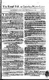 Kentish Weekly Post or Canterbury Journal Saturday 13 February 1762 Page 1