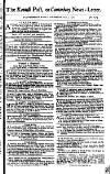 Kentish Weekly Post or Canterbury Journal Saturday 03 April 1762 Page 1