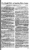 Kentish Weekly Post or Canterbury Journal Wednesday 28 April 1762 Page 1