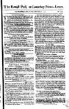 Kentish Weekly Post or Canterbury Journal Saturday 01 May 1762 Page 1