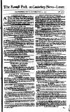 Kentish Weekly Post or Canterbury Journal Saturday 15 May 1762 Page 1