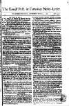 Kentish Weekly Post or Canterbury Journal Wednesday 01 December 1762 Page 1