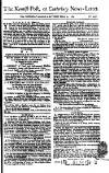 Kentish Weekly Post or Canterbury Journal Saturday 19 March 1763 Page 1