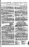 Kentish Weekly Post or Canterbury Journal Saturday 08 October 1763 Page 1