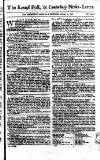 Kentish Weekly Post or Canterbury Journal Saturday 17 January 1767 Page 1
