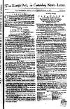Kentish Weekly Post or Canterbury Journal Saturday 07 February 1767 Page 1