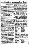 Kentish Weekly Post or Canterbury Journal Wednesday 18 February 1767 Page 1